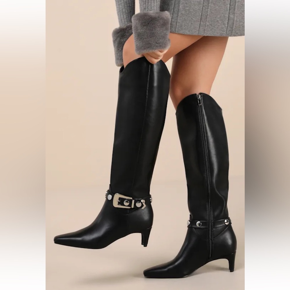 Calgarie buckle boots lulu’s 6.5 small kitten heel